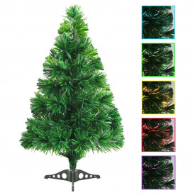 vidaXL Brad de Crăciun artificial cu fibră optică, 64 cm, verde - Img 3