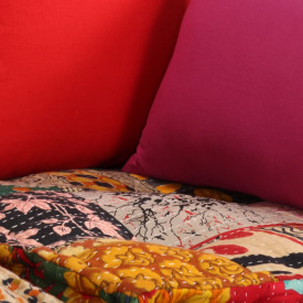 vidaXL Canapea modulară cu 2 locuri, textil, model petice - Img 7