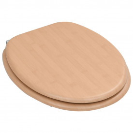 vidaXL Capac WC cu închidere standard, MDF, design bambus - Img 3