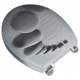 vidaXL Capace WC cu închidere standard, 2 buc., MDF, Pietre - Img 3
