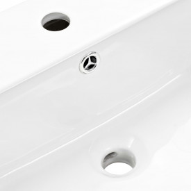 vidaXL Chiuvetă ceramică suspendată pe perete, alb, 500x450x410 mm - Img 4