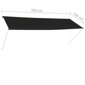 vidaXL Copertină retractabilă, antracit, 350 x 150 cm - Img 8