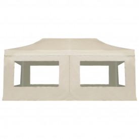 vidaXL Cort de petrecere pliabil cu pereți, crem, 6 x 3 m, aluminiu - Img 4