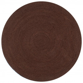 vidaXL Covor manual, maro, 90 cm, iută, rotund