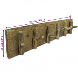 vidaXL Cuier haine, lemn masiv reciclat, 60 x 15 cm - Img 3