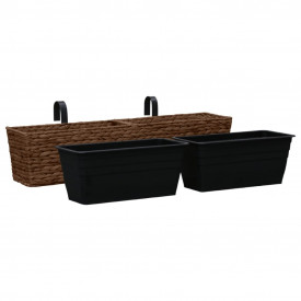 vidaXL Jardiniere de grădină, 2 buc., maro, zambilă de apă - Img 3