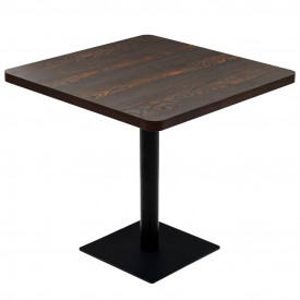 vidaXL Masă bistro, MDF și oțel, pătrată, 80x80x75 cm, Cenușiu închis - Img 2