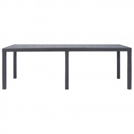 vidaXL Masă de grădină, maro, 220x90x72 cm , plastic, aspect ratan - Img 2