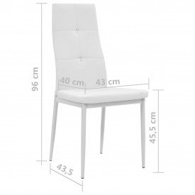 vidaXL Scaune bucătărie, 6 buc., piele artificială, 43x43,5x96 cm, alb - Img 9