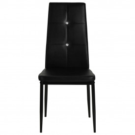 vidaXL Scaune bucătărie 6 buc, piele artificială, 43x43,5x96 cm, negru - Img 3