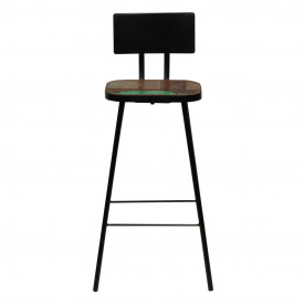 vidaXL Scaune de bar, 2 buc., lemn masiv reciclat, multicolor - Img 2