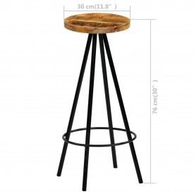 vidaXL Scaune de bar 4 buc, lemn masiv de mango, 30 x 30 x 76 cm - Img 12