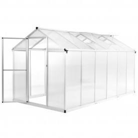 vidaXL Seră, 362 x 190 x 195 cm, aluminiu, 13,41 m³