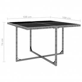 vidaXL Set mobilier de exterior, 13 piese, poliratan, gri - Img 8