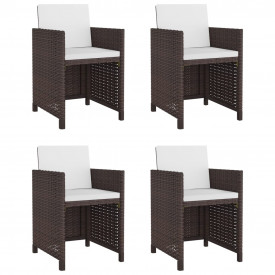 vidaXL Set mobilier de exterior, 13 piese, poliratan, maro - Img 2