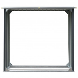 vidaXL Șopron depozitare lemne, oțel galvanizat, 172x91x154 cm, gri - Img 3