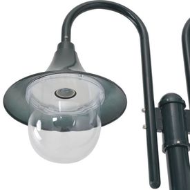vidaXL Stâlp cu lumini de grădină E27 220 cm, aluminiu 2 lămpi, verde - Img 3