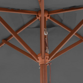 vidaXL Umbrelă de soare, exterior, stâlp lemn, 150x200 cm, antracit - Img 7