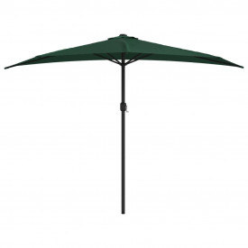 vidaXL Umbrelă de soare, semicerc, tijă aluminiu, verde, 300x150 cm - Img 3