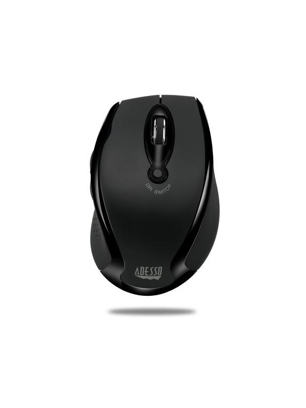 Adesso Wireless Ergonomic Optical Mouse, any surface sensor, 1600 DPI, Mini USB Receiver