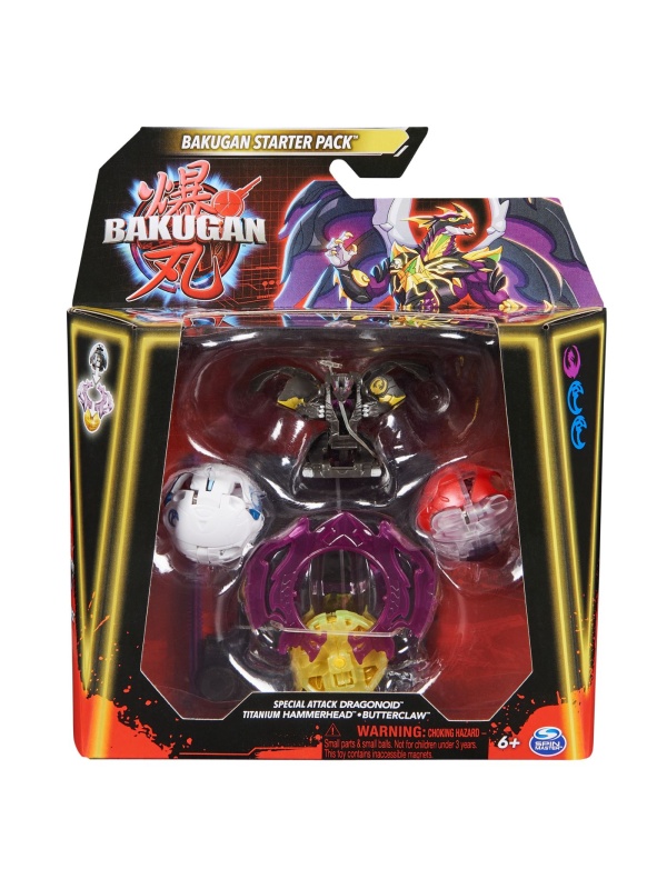 BAKUGAN STARTER PACK DRAGONOID TITANIUM HAMMERHEAD BUTTERCLAW