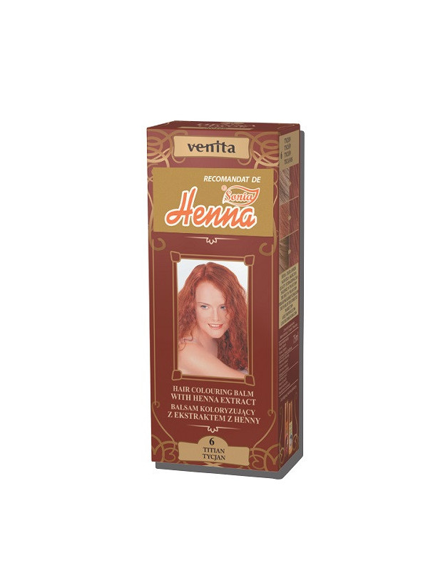 Balsam colorant par henna sonia nr.6 - rosu titian 75gr kian cosmetics