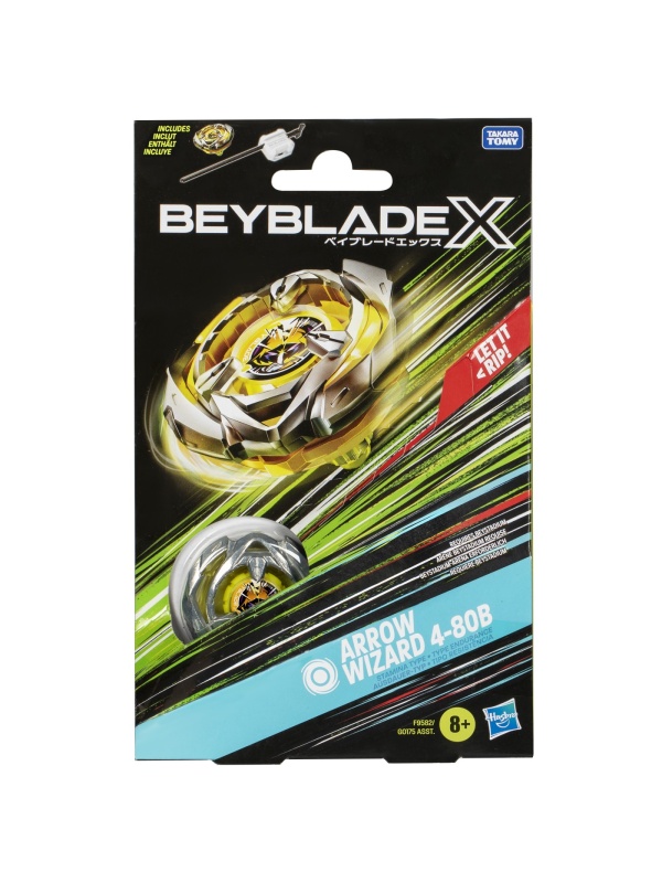 BEYBLADE X LET IT RIP SET LANSATOR SI ROATA ARROW WIZARD 4-80B