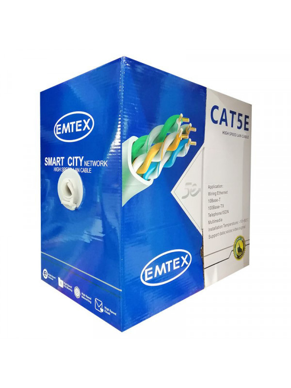 CABLU FTP CAT5E CUPRU 24AWG 0.52MM 305M EMTEX