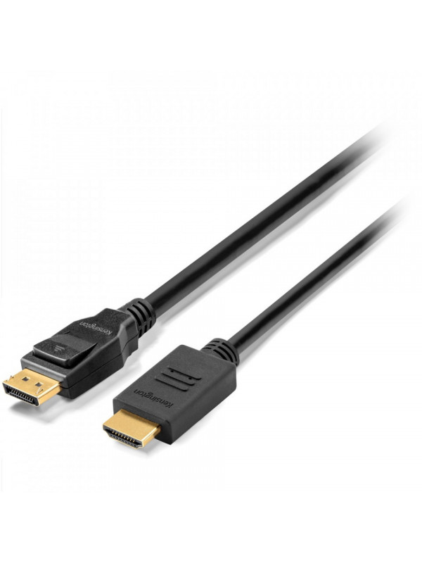 CABLU video KENSINGTON, DisplayPort 1.2 (T) la HDMI 1.4 (T), 1.8m, rezolutie maxima 4K UHD (3840 x 2160) la 60 Hz, negru, "K33025WW"