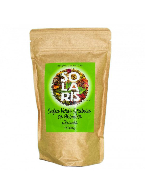 Cafea verde arabica macinata cu ghimbir 260g solaris