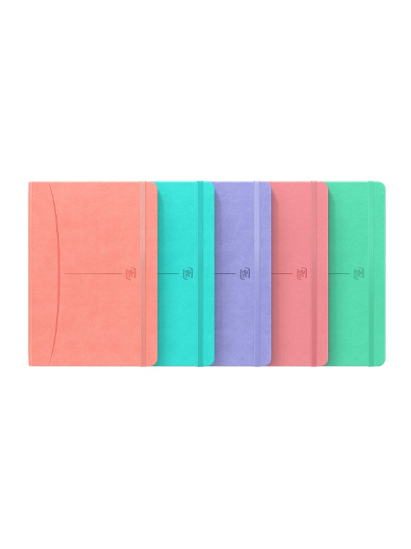 CAIET PREMIUM CU ELASTIC OXFORD SIGNATURE, A5 80F, HARTIE OPTIK 90G/MP, SCRIBZEE, COPERTA RIGIDA, SEMN CARTE, BUZUNAR INTERIOR PLIABIL PE COPERTA SPATE, COLTURI ROTUNJITE, PAGINA INFO PERSONALE, PATRATELE, DIVERSE CULORI PASTEL