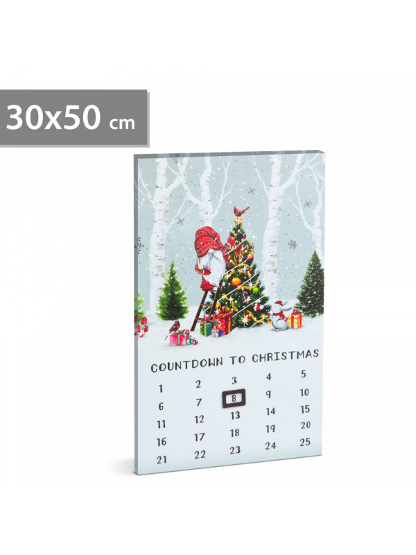 Calendar LED - 2 x AA, 30 x 50 cm