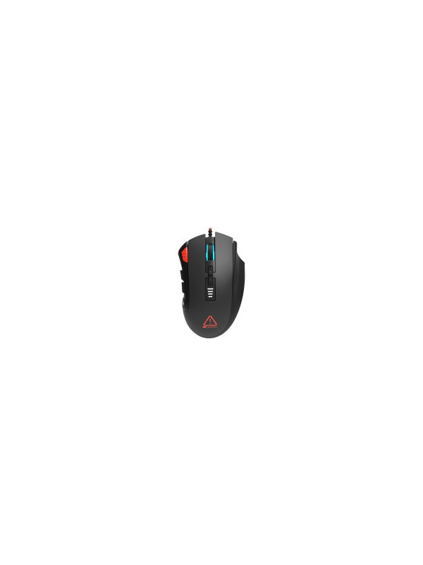 CANYON Merkava GM-15,Gaming Mouse with 12 programmable buttons, Sunplus 6662 optical sensor, 6 levels of DPI and up to 5000, 10 million times key life, 1.8m Braided cable, UPE feet and colorful RGB lights, Black, size:124x79x43.5mm, 148g