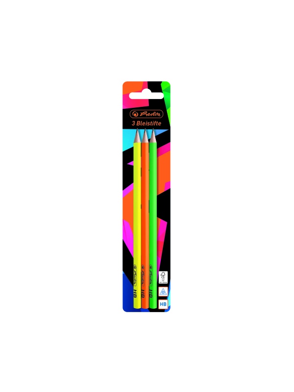CREION GRAFIT, TRIUNGHIULAR, MINA HB, MOTIV NEON ART SET 3 BUCATI/BLISTER
