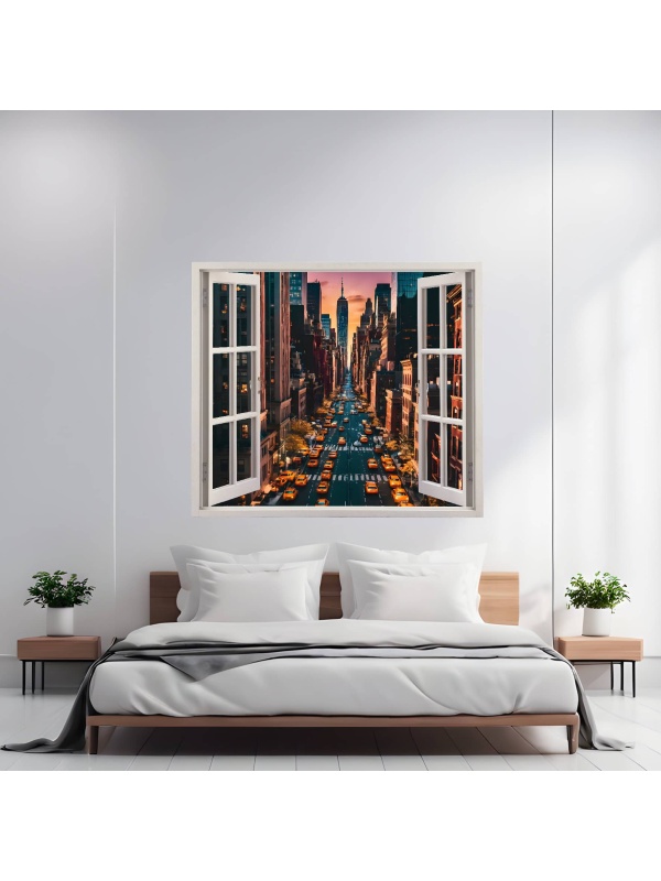 Folie imprimata color pentru decor perete locuinta, dimensiune 125 x 110cm, model: VIEW TO HAVEN 19