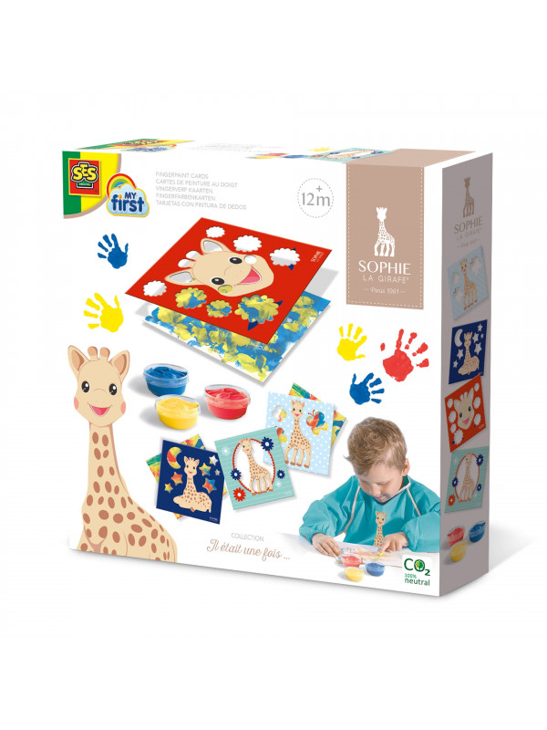 Girafa Sophie - Set acuarele pentru degete cu planse