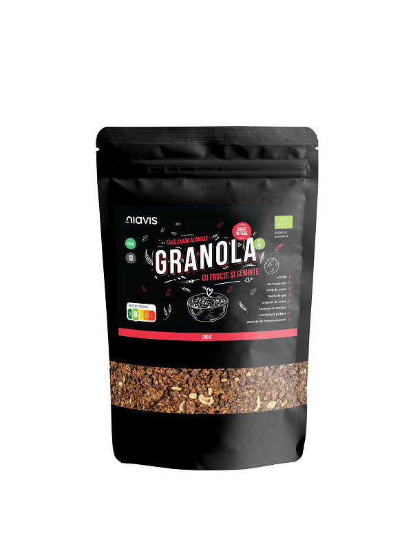 GRANOLA CU FRUCTE SI SEMINTE BIO 200GR