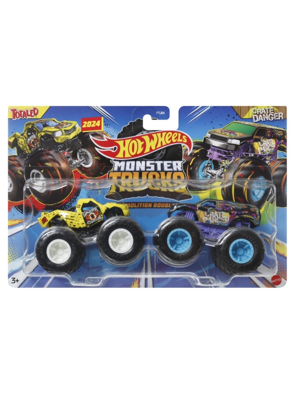 HOT WHEELS MONSTER TRUCK SET 2 MASINI TOTALED SI CRATE DANGER SCARA 1 LA 64