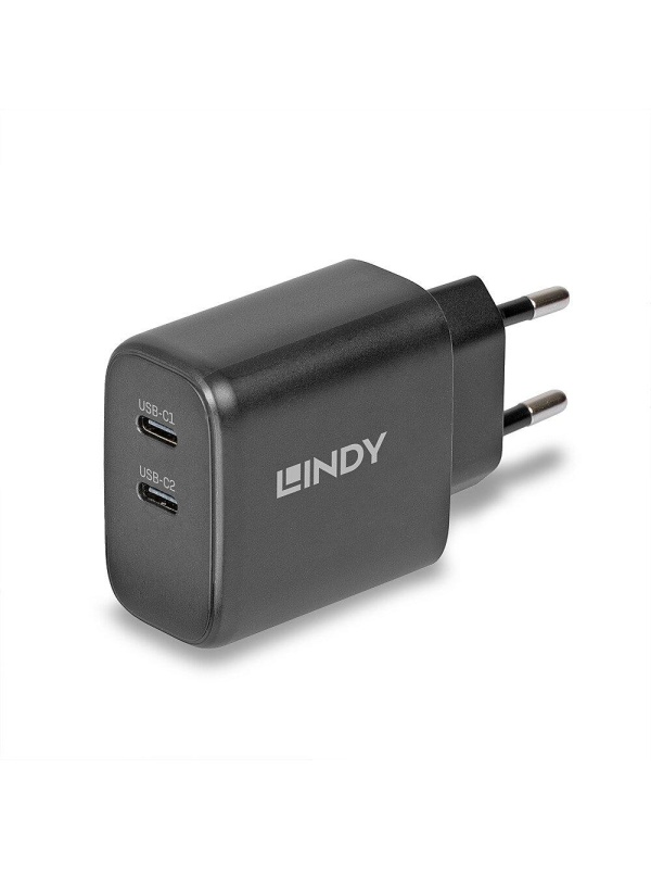 Incarcator Lindy 2x USB Type-C GaN 65W