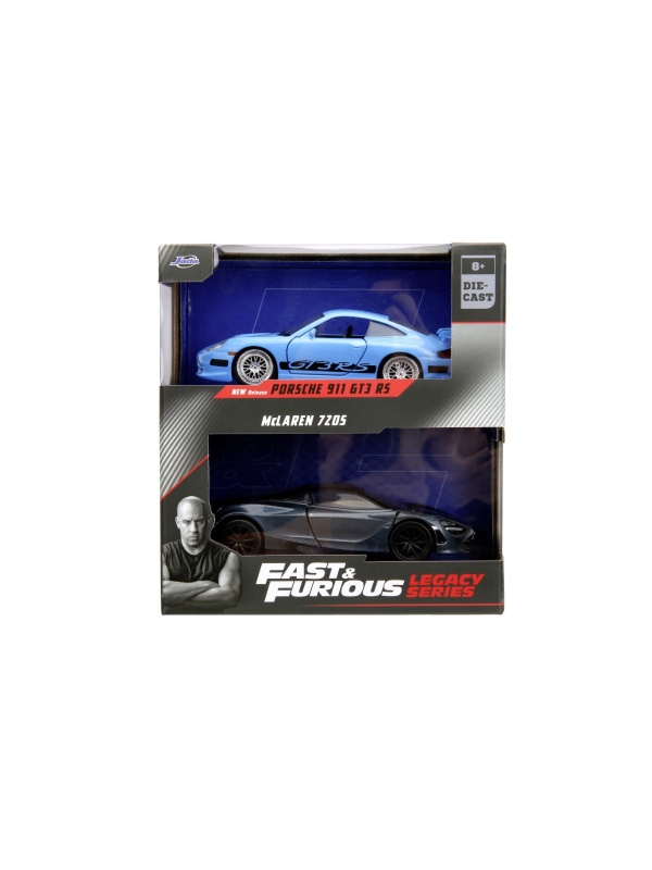 JADA FAST AND FURIOUS LEGACY SET 2 MASINUTE METALICE PORSCHE 911 GT3 RS SI MCLAREN 720S SCARA 1:32