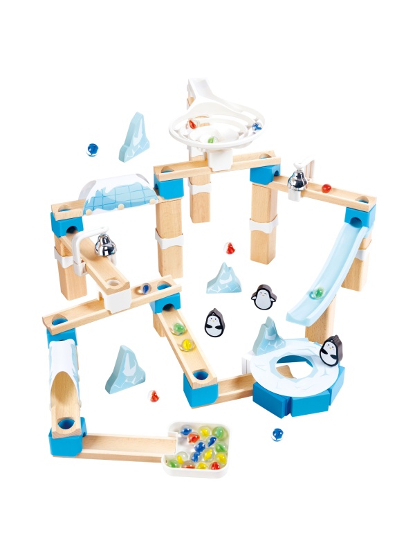 Jucarie din lemn - Marble Run Penguin Playland (112 piese)