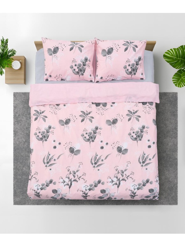 Lenjerie Dubla BBC 4 piese, 132TC - Rose