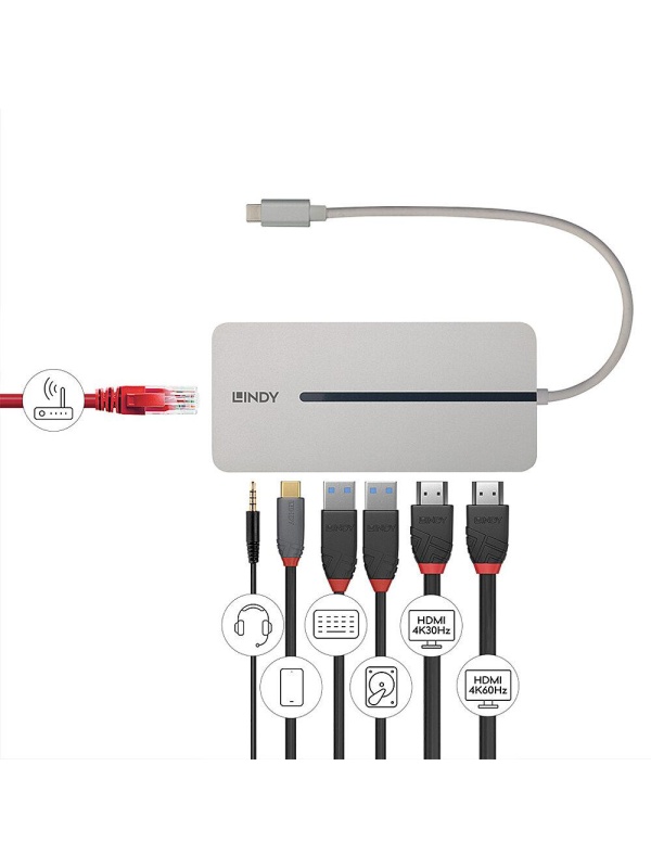 Lindy DST-Mx Duo Mini Dock USB Type-C