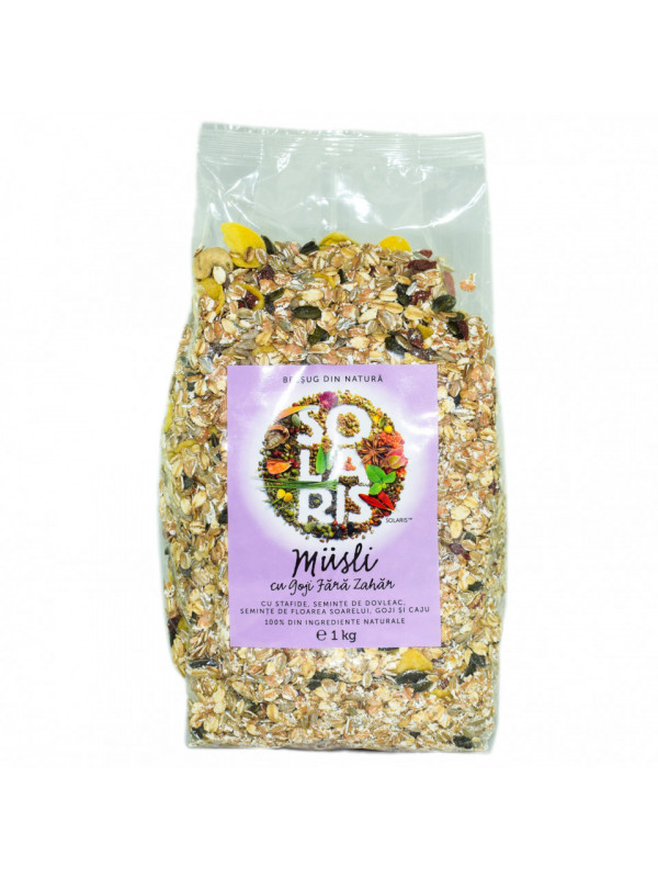 Musli cu goji fara adaos de zahar 1kg solaris