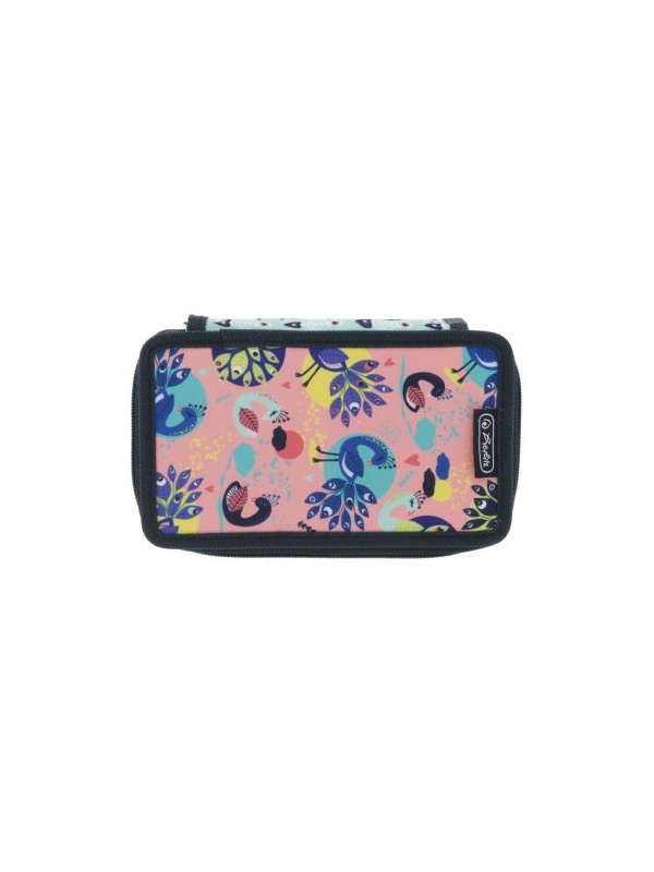 PENAR ECHIPAT 31 PIESE, 3 COMPARTIMENTE, MOTIV FANCY PEACOCK