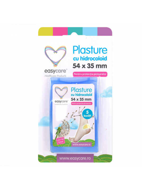 Plasturi pentru calcaie EASYCARE cu hidrocoloid gel 3 dimensiuni 5 buc/cut