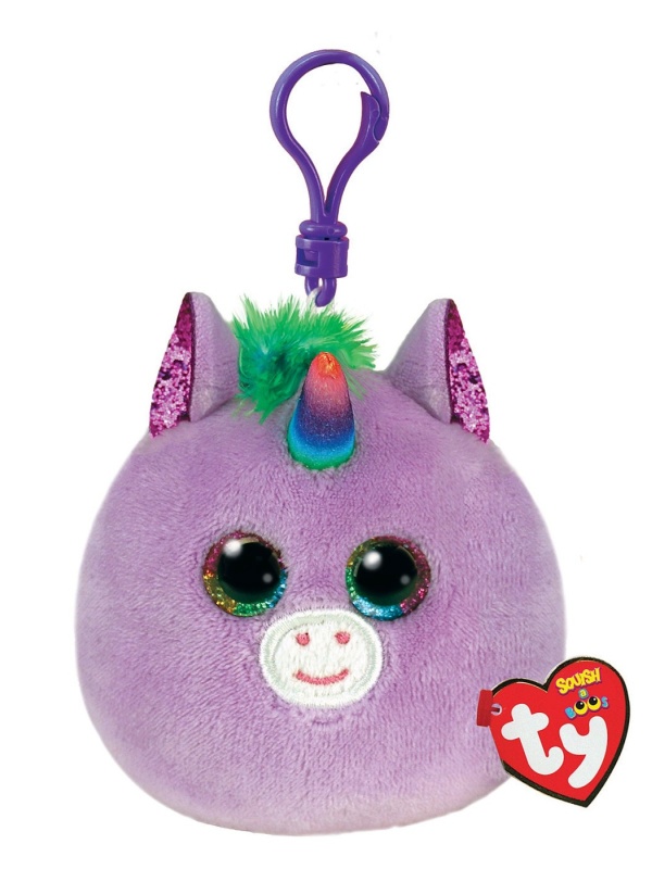 PLUS BRELOC TY 8.5CM SQUISHY BEANIES UNICORN ROSETTE VIOLET
