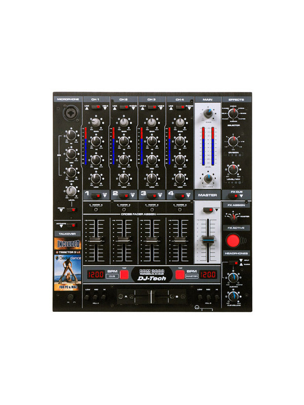Professional dj mixer with effects and bpm