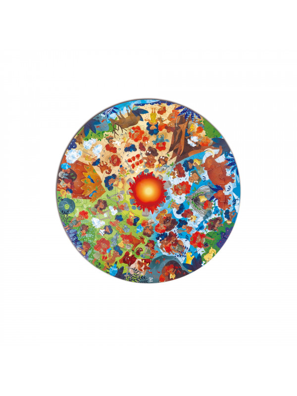 Puzzle copii epoca de piatra, cu lumini led (102 piese)
