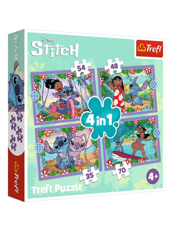PUZZLE TREFL 4IN1 STITCH ZIUA FERMECATA